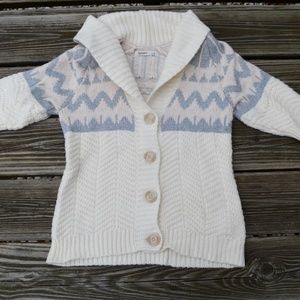 Chunky Elbow-Sleeve Cowlneck Fair Isle Cardigan